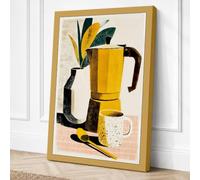 Coffee Culture Collage Canvas Wall Art Print 36x24 Inch (91 x 61 cm)