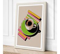 Coffee Culture Modern Canvas Wall Art Print 18x12 Inch (46 x 30 cm)