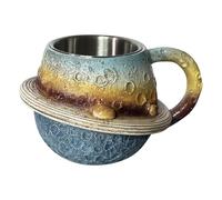 Coffee Cup - 13 x 10 x 8 cm Resin Stainless Steel Mug Creative Solar System Universe Pattern Reusable Clean Drinks Cup for Coffee Tea Hot Cold Drinks Office Kitchen Home C