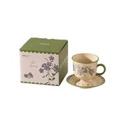 Coffee Cup 250ml Raspberry sia and Saucer Exquisite Ceramic Cups and Saucer Set Vintage Cappuccino Espresso Latte Cups is suitable for party, birthday, wedding gifts