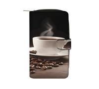 Coffee Cup And Coffee Bean Wallet Multifunctional Leather Wallets for Men Compact Long Wallet Credit Card Holder Passport Bag