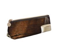 Coffee Cup and Coffee Beans Leather Pencil Case Slim Design Pen Bag with Metallic Zipper Pocket Size for Or Student Office College Middle School Pen Pouch