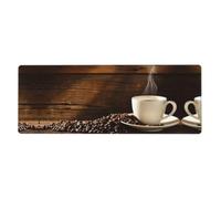 Coffee Cup And Coffee Beans Mouse Pad 12x31.5in Extended Gaming Surface