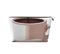 Coffee Cup and Coffee Beans Printed Travel Cosmetic Bags with Gold Zipper Makeup Organizer Cosmetic Case Toiletry Bag for Women Mom Girls