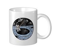 Coffee Cup Astronauts Fishing On The Planet Drinking Cup Novelty Personalised Ceramic Mug, for Birthday, Women, Men, 330ml