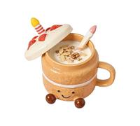 Coffee Cup - Ceramic 400ml 12x7cm | Funny Mugs Fun Tea Mug Sets with Feet | Cute Dessert Cake Shaped Coffee Tea Mugs Stirring Spoons for Birthday Valentines and Daily Home Use