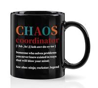Coffee Cup Chaos Coordinator Boss Day Humous Tea Mugs Stylish Tea Cups for Everyday Kitchen Office