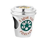 Coffee Cup Charm Compatible with Pandora Bracelets Coffeine Lover Best Friends Best Friend Daughter Granddaughter Love Heart Birthday