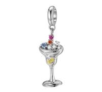 Coffee Cup Charms for Women Bead Bracelets Sterling Silver Teapot Dangle Charm with Pink Enamel Flowers and Pearl, Compatible with Pandora Bracelet (Cup-A)