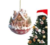 Coffee Cup Christmas Tree Ornament - 2D Acrylic Christmas Snow House Hanging Ornament | Creative Christmas Hot Chocolate Cup Coffee Mug Pendants for Christmas Decoration(A)