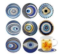 Coffee Cup Coasters - Round Cup Discs, Stylish Table Protectors | 10cm Decorative Luxurious Wooden Coasters for Drinks, Durable Drink Mats for Home Decor, Coastes for Friends Coworkers Lovers