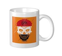 Coffee Cup Creative Yemen Patriot Skull National Flag Milk Cup with Handle Kitchenware Ceramic Mug, for Office, Work, Hot Drinks, 330ml