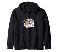 Coffee Cup Donut Combo Design for Women Who Love Caffeine Zip Hoodie