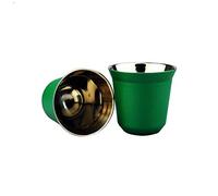 Coffee Cup Espresso Mugs 80ml 160ml Set of 2,Stainless Steel Espresso Cups Set, Insulated Tea Coffee Mugs Double Wall Cups Dishwasher Safe 8oz Coffee Cups (Size : Green 80ml 2PCS)