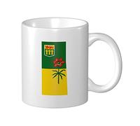 Coffee Cup Flag Map of Saskatchewan Drinking Cup Funny Novelty Ceramic Mug, for Hot Drinks, Birthday, Work, 330ml