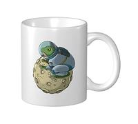 Coffee Cup Frog Astronaut Sitting On The Moon Ceramic Cups Funny with Handle Ceramic Mug, for Girls, Office, Birthday, 330ml