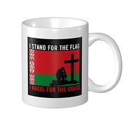 Coffee Cup I Stand for The Belarus Flag and I Kneel Ceramic Cups Personalised Funny Porcelain Mug, for Men, Office, Household, 330ml