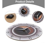 Coffee Cup Image Decorative Wall Clock for Relaxed Environments at Home or Office