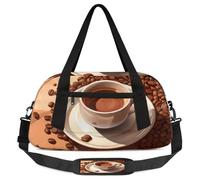 Coffee Cup Kids Overnight Duffle Bags for Girls Boys, Coffee Beans Lightweight Sports Gym Bag for Kids,Small Overnight Weekender Carry on Travel Bags Dance Bag, Coffee Cup, 18.5L x 7.8W x 9.4H