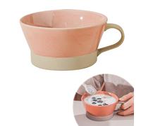 Coffee Cup Large Cup, 700 ml Large Soup Bowl with Handle, Cereal Bowls with Handle, Coffee Mug, XXL Coffee Cup, Large Ceramic Tea Cup (Pink)