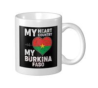 Coffee Cup My Heart My Country My Burkina Faso Drinking Cup Funny Personalised Ceramic Mug, for Office, Household, Birthday, 330ml