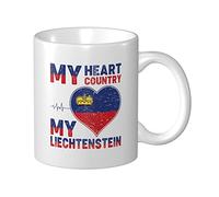 Coffee Cup My Heart My Country My Liechtenstein Couple Coffee Cup Funny Kitchenware Ceramic Mug, for Girls, Birthday, Household, 330ml