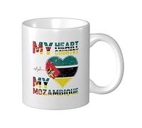 Coffee Cup My Heart My Country My Mozambique Tea Cup Personalised Kitchenware Porcelain Mug, for Birthday, Hot Drinks, Work, 330ml