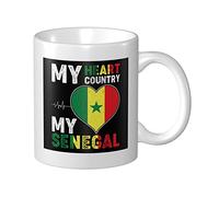Coffee Cup My Heart My Country My Senegal Couple Coffee Cup with Handle Novelty Coloured Mug, for Hot Drinks, Women, Tea, 330ml