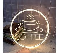 Coffee Cup Neon Sign For Wall Decor,Powered by USB 3D Engrave Art Light, Christmas Party Birthday Gift for Children Kids Girls,LED Neon Lights with 3D Art for Business, Café, Restaurant, Hotel
