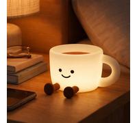 Coffee Cup Night Light, Seven Colors of Light, Three Brightness Levels, and a Timer Function, Soft Silicone Bedside Nursery, Night Light for Bedrooms, Gifts Suitable for All Age Groups (1 PCS)