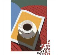 Coffee Cup on Magazine Illustration Jigsaw Puzzle 1000 Pieces, Global Monument Landscape, Interlocking Paper Pieces for Families, Travel Gift, Decorative Artwork, 52x38cm/1000pcs