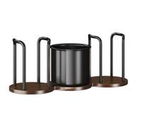 Coffee Cup Organiser Wooden Base Stand & Condiment Rack, 32 x 11 cm