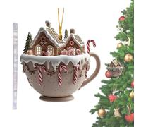 Coffee Cup Ornaments for Christmas Tree - Coffee Cup Ornaments for Christmas, Christmas Ornament "Hot Chocolate", Christmas Snow Houses Ornaments for Hot Cups, Christmas Tree Decorations