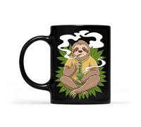 Coffee Cup Pot Lovers Marijuana Sloth Smoking Bong Cannabis Weed Sloth Durable Tea Mugs Modern Hot Drink Cup for Anniversary Everyday Latte