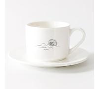Coffee Cup Sea Spiral Shell Ocean Beach Marine Style （6oz/175ml） for Coffee, Soup, Tea, Milk, Latte, hot Cocoa, Ladies, Men，Sets Tea Cup with Saucers (White)