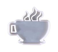 Coffee Cup Shaped Mold Keychain Silicone Epoxy Resin Casting for Decoration Pendant Glossy Coffee Cup Shape Keychain Silicone with Hole for Epoxy Craft