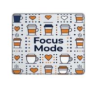 Coffee Cup Small Mouse Pad, Modern Playful Heart Steam Fall Navy Blue Square Rubber Non Slip Portable Mini Desk Mousepad Desk Decor for Office Home Dorm Laptop Square 8x10 Inch