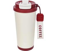Coffee Cup Travel Mug 530ml, Insulated Coffee Cup with Leakproof Lid, Double-Wall Coffee Mug, Reusable Coffee Cups with Flip Straw, Vacuum Stainless Steel Thermal Mug for Hot and Cold Drinks (red)