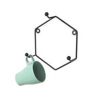 Coffee Cup Wall Rack | Hexagonal Wall Rack Mug Holder | Metal Holder for Kitchen Utensils | Organisation Home Dining Room Coffee Tea Towels