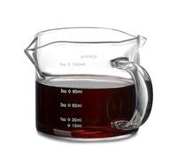 Coffee Cup with Handle, Spout Espresso Coffee Cup, Espresso Glass Mugs with Double V-Mouth, Coffee Accessories with Dual Scale, for Kitchen, Milk Frothing, Pour Over, Baking, Cocktail, 150ml