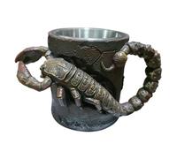 Coffee Cups, 3D Drinkware Mug, Ergonomic 5.9x3.7 Inches Vessel with Steel Build, Scorpion Beverage Tankard, Novelty Hardware with Gothic Style, Gift Idea for Home & Office