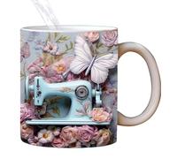 Coffee Cups | 3D Quilting Mug 11-Ounce | Ceramic Drinkware Decoration for Women Men Quilters Birthday Christmas Kitchen Bar Tea Water Milk