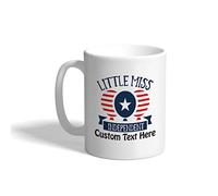 Coffee Cups 4Th of July Flag Little Miss Travel Mug Anniversary | Celebration 330ml Tea Mug Novelty Drinking Cup for Mom Christmas Love's day