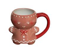 Coffee Cups For Christmas Holidays - Bottle Shaped Gingerbread Design Ergonomic Handle Mug | Coffee Mug 280ml - For Autumn Men Ice Drinks Travel Tea H