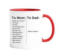 Coffee Cups For Parents - Funny Parents Mug, Coffee Mugs From Mom To Mom Dad | Aesthetic Coffee Mug, Christmas Glass Ornament For Mother's Day, Use On Kings