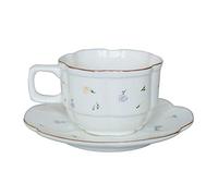 Coffee Cups Hand-Painted Flower Milk Cup 180Ml Small Capacity Cappuccino Cup Home Office Afternoon Tea Latte Espresso Cup Saucer Set,