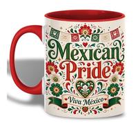 Coffee Cups Mexican Pride Folk Viva Mexico Tea Mug Coffee 330ML | Mug with Handles Durable Drinking Cup for Birthdays New Home Milk