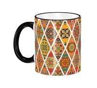 Coffee Cups Moroccan Tiles 330Ml Mugs Funny Unique Cups for Kitchen Syrup Office