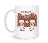 Coffee Cups Never Too Far to Drink Together 330Ml Drinkware Durable Funny Cup for Milk Restaurant Syrup