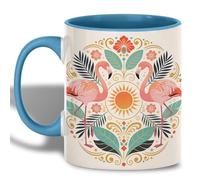 Coffee Cups Tropical Flamingo Scandinavian Sunshine Coffee Mug Milk 330ML | Mug Large Tea Mug for Women Tea Hot Cocoa